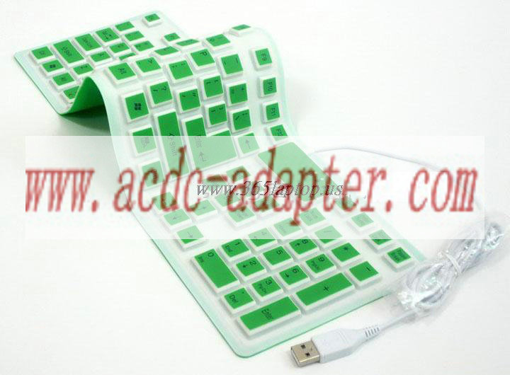 Soft silicone USB keyboard 106 keys green